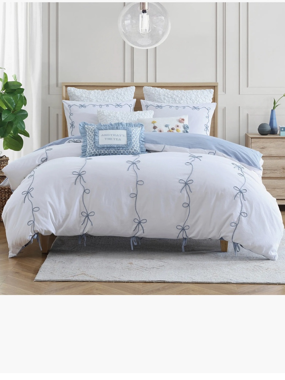 Peri Home Sasha Bows Duvet Cover & Sham Set